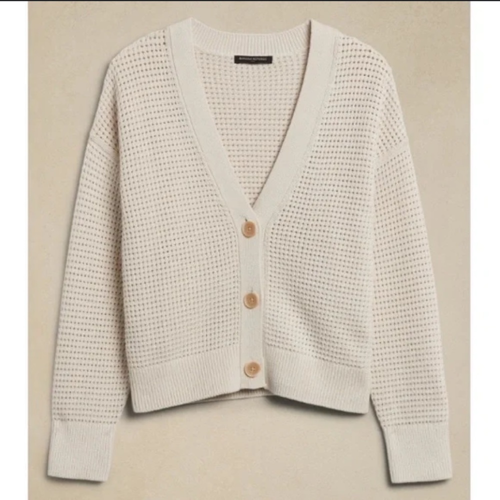 Banana Republic WAFFLE-STITCH CARDIGAN - Picture 7 of 7